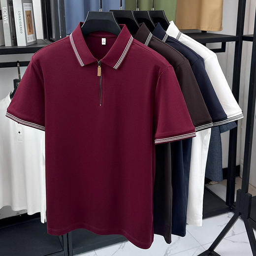 液氨抗菌短袖POLO衫男士半拉链休闲定速干t恤男  YD-6620 商品图0