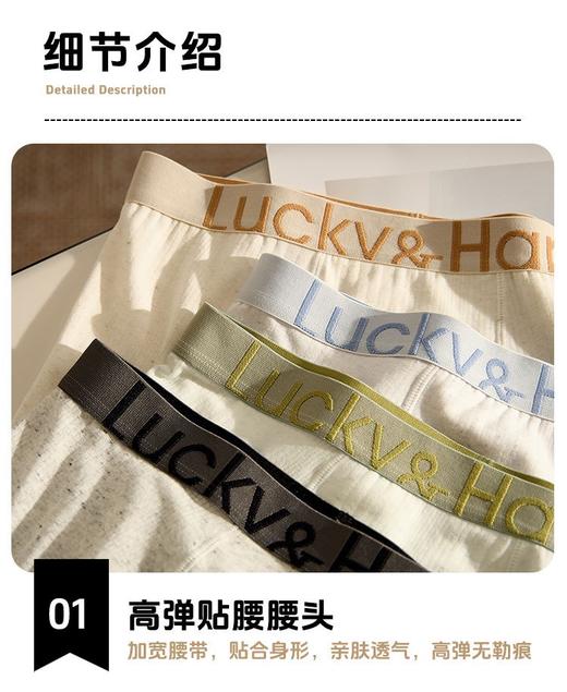 【GZ】年后发无忧购26年春款礼盒装4条装55元包邮男士内裤莫代尔棉防潮湿10A抑菌平角裤8789（预计2.26开始发货) 商品图12