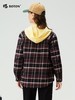 波顿女士秋冬季宽松翻领长袖格子衬衫型外套磨毛通勤百搭外套LSJ091325 商品缩略图3
