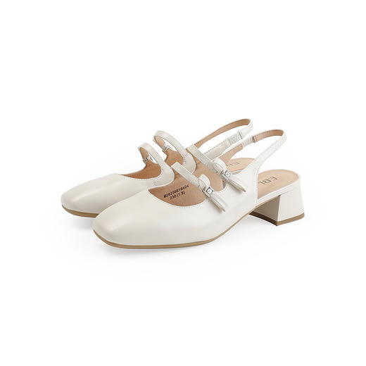 【上新】伊伴2026夏季甜美法式双条带简约设计玛丽珍B26236818 商品图5