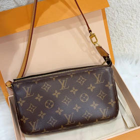 lv 大号 麻将 老花 腋下包