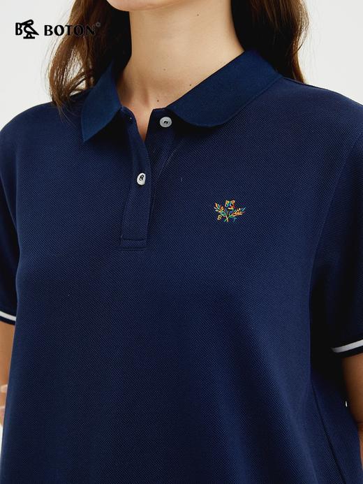 波顿女士夏季翻领POLO短袖T恤宽松休闲百搭针织衫LT268222 商品图3