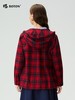波顿女士春秋冬季翻领长袖磨毛格子衬衫连帽通勤休闲百搭舒适衬衣LS122325 商品缩略图2