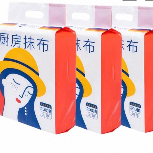 苏软软一次性加厚懒人厨房抹布200抽/包 商品图0