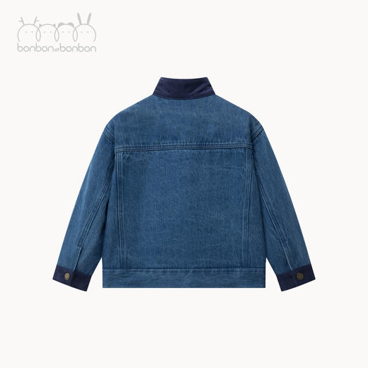 全棉牛仔拼接灯芯绒立领外套 商品图4