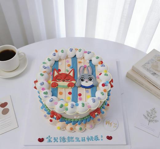 疯狂动物城尼克朱迪手绘卡通蛋糕-低糖处理无添加 商品图3