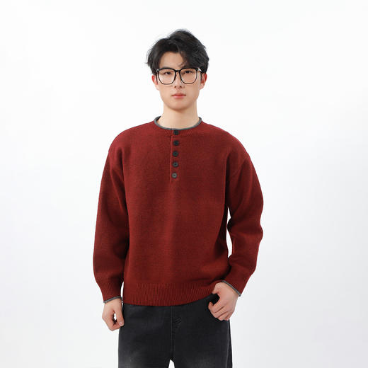 韩系亨利领拼色毛衣-纪念日百货门店同款169450761 商品图1