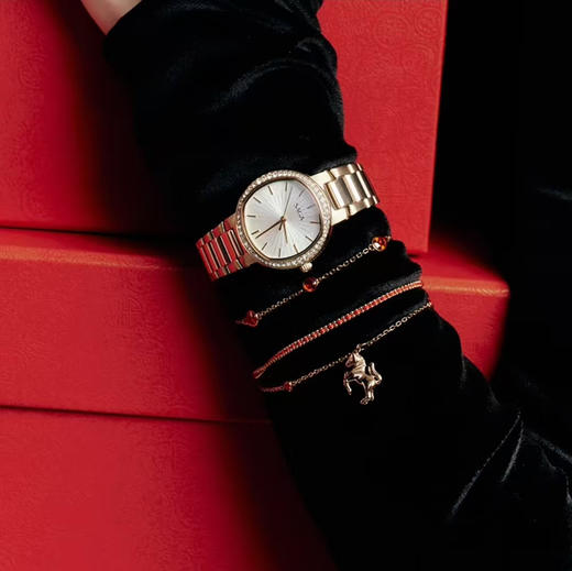 SAGA世家表 · 金色表盘轻奢女表时尚珠宝腕表套装马年轻奢小众圆表新年女友礼物 商品图1