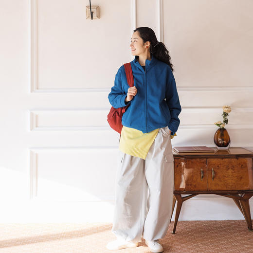 特绽放027朵/"马上轻松"开襟卫衣·马六六刺绣半高领拉链卫衣开衫 商品图2