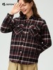 波顿女士秋冬季宽松翻领长袖格子衬衫型外套磨毛通勤百搭外套LSJ091325 商品缩略图2
