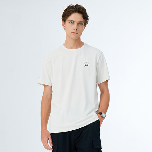 德鲨2026夏新品休闲打底衫男青年时尚简约上衣短袖圆领T恤 商品图3