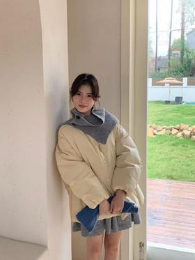 【YW】无忧购“清仓福利”三粒扣围脖韩系50%白鸭绒中长款羽绒服女单排扣外套9908