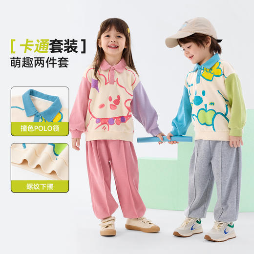 嘟嘟家男童套装春季儿童卫衣裤子女童上衣长裤宝宝童装卡通春装潮F6ATZ020 商品图3