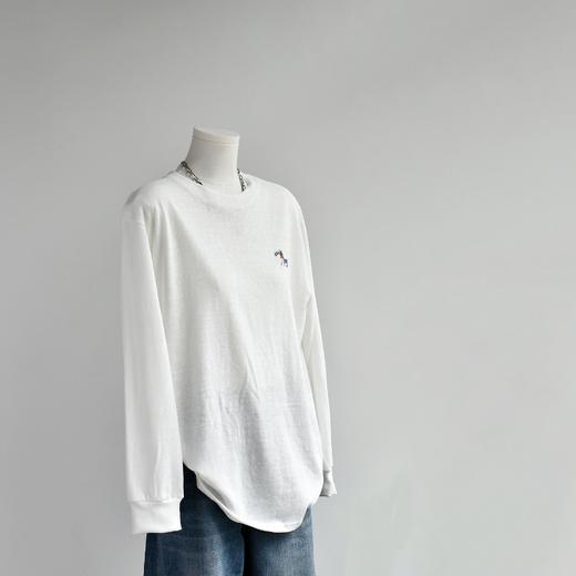 丁摩 【竹节棉衫】新款竹节棉微透长袖中长马t恤女装白色上衣打底衫5ZF-C013 商品图0