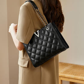 丁摩 纳兰杜黑色包包新款链条包大容量单肩腋下包女士真皮女包5ZF-0010