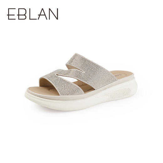 【上新】伊伴2026夏季超轻软闪耀钻面休闲凉拖B26318680 商品图0