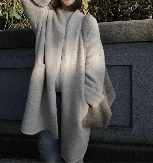 重磅福利！ 羊驼毛羊绒浴袍针织外套  均码/中长款 行走的小暖炉 商品图1