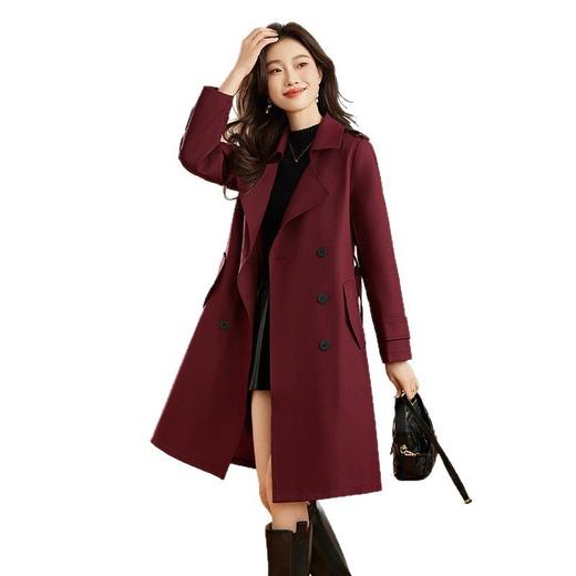 丁摩 超好看风衣外套女春秋新款时尚收腰显瘦中长款英伦风大衣5ZF-2911 商品图4