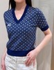 女款菱格V领短袖针织衫la010 商品缩略图3