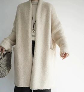 重磅福利！ 羊驼毛羊绒浴袍针织外套  均码/中长款 行走的小暖炉