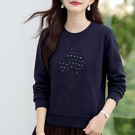 百媚生 棉质套头圆领正肩女士卫衣T恤XS82610089 商品图2