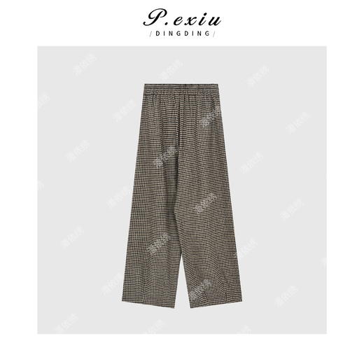 04-1潘依绣丁丁宠粉韩系氛围感撞色格子抽绳松紧腰休闲裤Q17218 商品图2