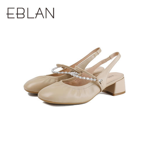 【上新】伊伴2026夏季优雅温柔软糯亲肤羊皮革清凉后空玛丽珍B26221205 商品图4