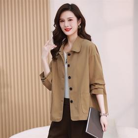 丁摩 短款外套女春秋新款大码休闲时尚薄款减龄上衣5ZF-11896