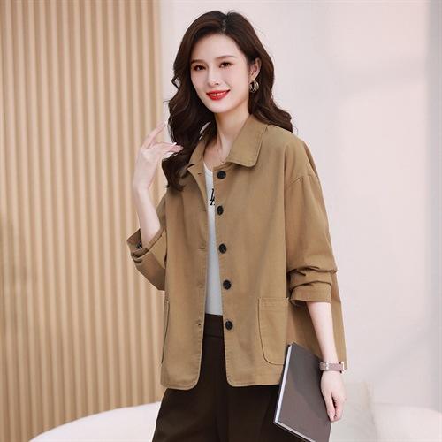 丁摩 短款外套女春秋新款大码休闲时尚薄款减龄上衣5ZF-11896 商品图0