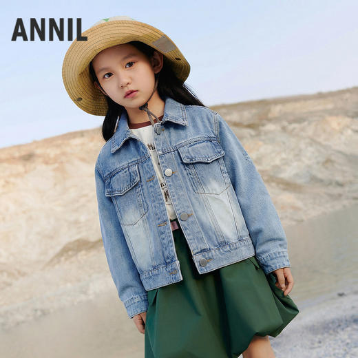 女童牛仔外套春季新款安奈儿童装EG615702 商品图0