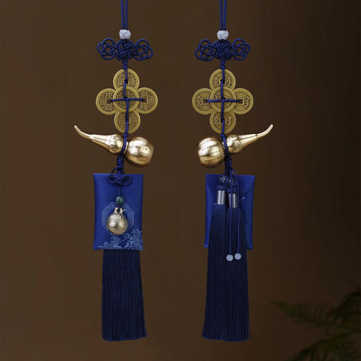 吉祥葫芦福禄 铜挂件 六帝铜钱 香包 商品图2