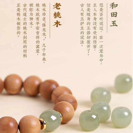丁摩 天然野生老桃木手串【护主身】女和田玉转运珠本命年男款文玩佛珠手链5ZF-08 商品图1