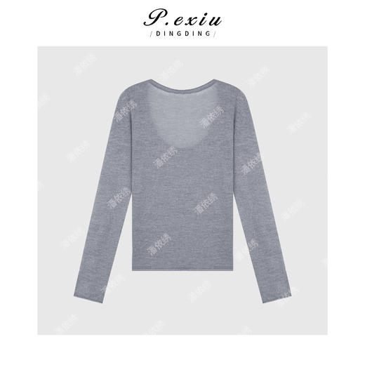 04-6潘依绣丁丁宠粉韩系优雅减龄百搭上衣T恤Q9641 商品图1