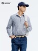 波顿男士春夏季清新蓝白格长袖格子衬衫休闲棉质百搭衬衣MS111125 商品缩略图3