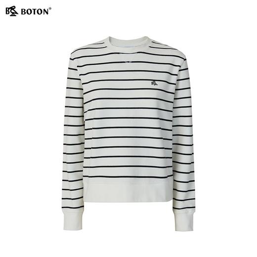 波顿女士春秋季圆领条纹卫衣长袖套头针织衫LT329125 商品图6