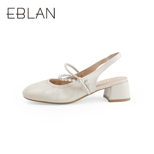 【上新】伊伴2026夏季优雅温柔软糯亲肤羊皮革清凉后空玛丽珍B26221205 商品图1