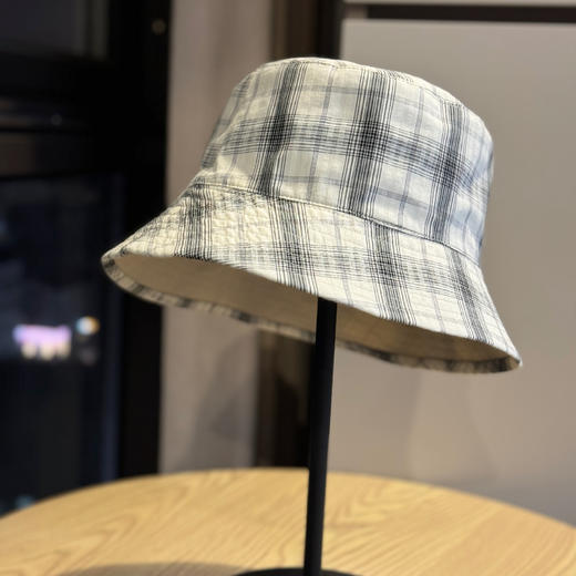 雀说 复古格子渔夫帽女休闲百搭显脸小水桶帽676 商品图3