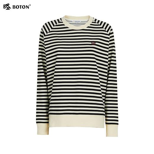 波顿女士秋冬海军风条纹圆领插肩袖百搭通勤长袖针织衫LT352325 商品图5