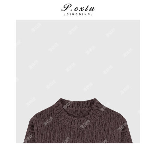 A008潘依绣丁丁宠粉英伦风慵懒感粗针圆领毛衣 Q12070 商品图2