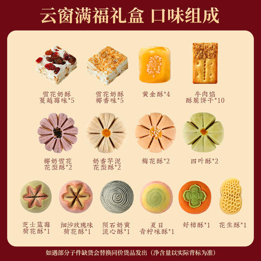 【云窗满福礼盒】悠享时2026春节年货礼盒装中式糕点过年走亲戚送礼品新年高端点心团购1049g 商品图8
