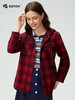 波顿女士春秋冬季翻领长袖磨毛格子衬衫连帽通勤休闲百搭舒适衬衣LS122325 商品缩略图3