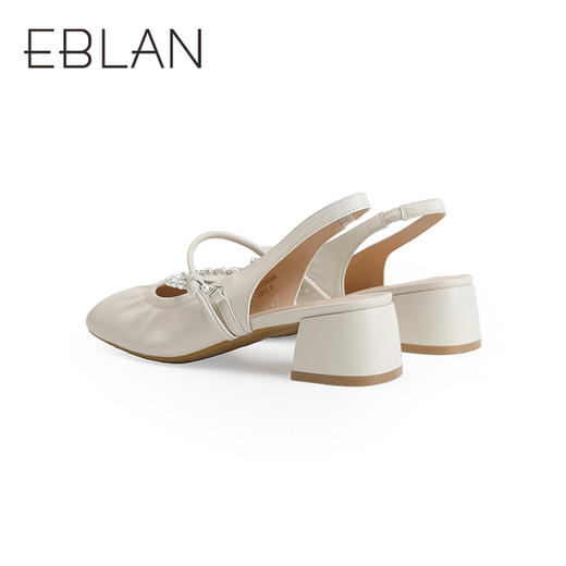 【上新】伊伴2026夏季优雅温柔软糯亲肤羊皮革清凉后空玛丽珍B26221205 商品图3