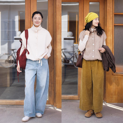 特绽放062朵/“一马当先"万能马甲·全羊毛叠搭抽绳马夹外套女春 商品图2