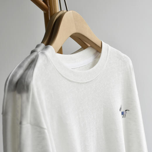 丁摩 【竹节棉衫】新款竹节棉微透长袖中长马t恤女装白色上衣打底衫5ZF-C013 商品图1