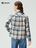 波顿女士春秋冬季翻领长袖磨毛格子纯棉衬衫宽松休闲百搭舒适衬衣LS107325 商品缩略图2