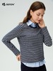 波顿女士秋冬海军风条纹圆领通勤百搭长袖针织衫LT351325 商品缩略图1