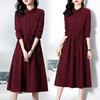 丁摩 连衣裙女新款春秋长袖贵夫人品牌高端洋气中年裙子5ZF-826 商品缩略图2