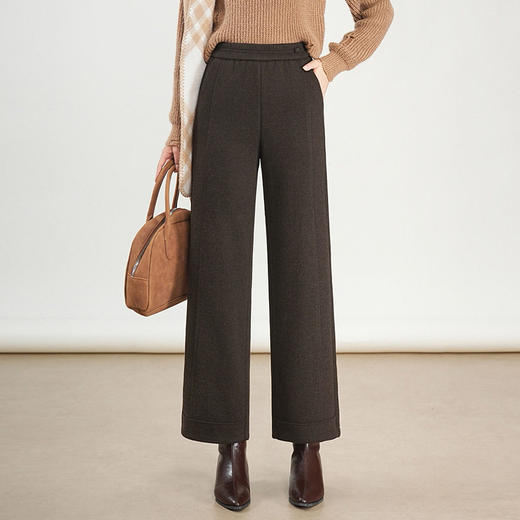 「自」全新升级【铂金会员183/天猫239/差价56】(51118)洛诗琳简约高腰垂感阔腿裤2026新款窄版遮胯直筒休闲裤女 商品图0