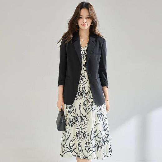 「高货sh」全新升级【铂金会员284/天猫379/差价95】(21903)洛诗琳通勤七分袖西装2026春季新款休闲修身收腰短外套女 商品图2