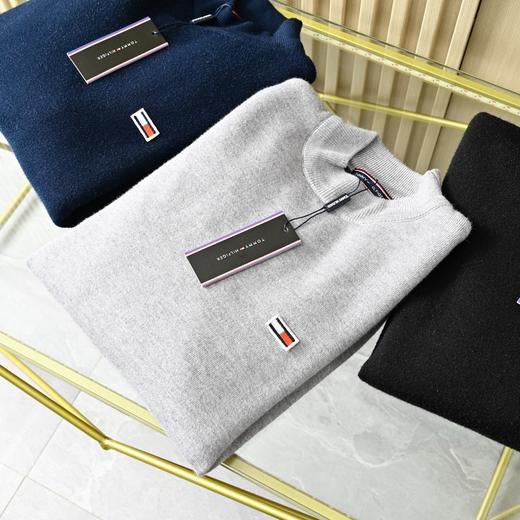 汤米男士秋冬一体绒半高领针织打底衫毛衣！ 商品图2